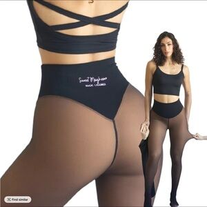 TikTok SHOP SWEET MAYHEM COMPRESSION BAND/ONE SEAM FLEECE LINED TIGHTS XS/S